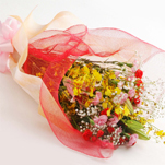 カーネーション・ゆり・オンシジウムの花束